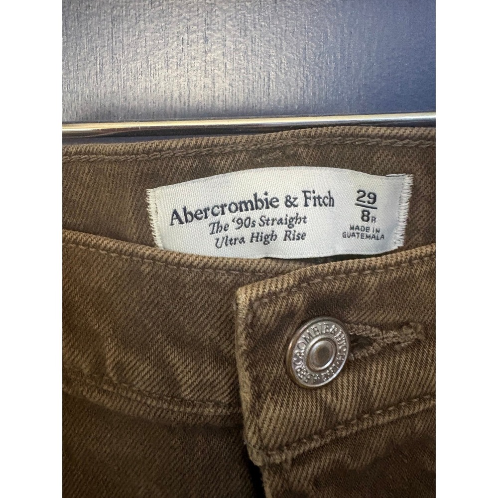 Abercrombie & Fitch The 90s Straight Ultra High Rise Brown Jeans 29 8R - Picture 5 of 5